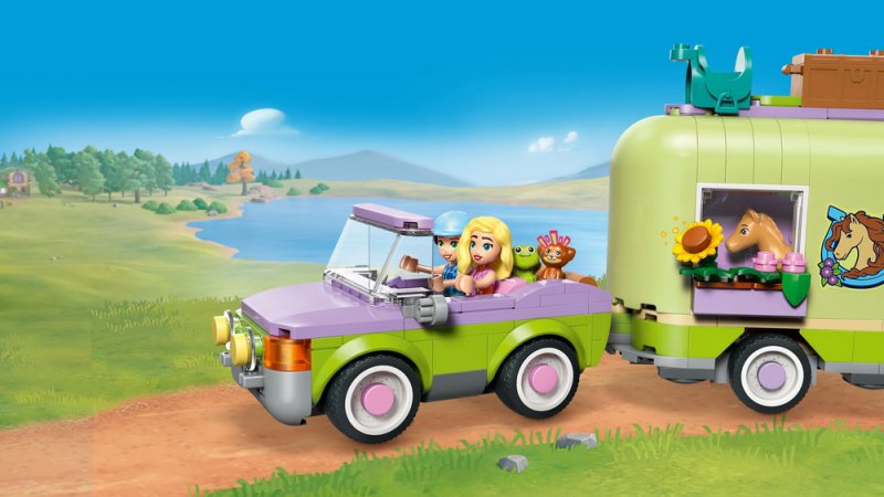 LEGO® Friends 42695 Přívěs s koněm a hříbětem