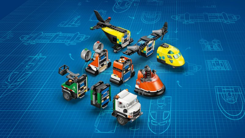 LEGO® City 60505 Remix: Letadlo, servisní vůz a vznášedlo