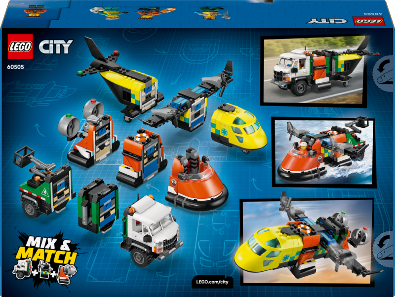 LEGO® City 60505 Remix: Letadlo, servisní vůz a vznášedlo