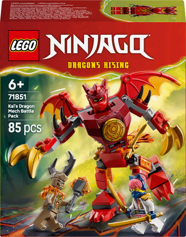 LEGO® NINJAGO® 71851 Kaiův bojový balíček s dračím oblekem