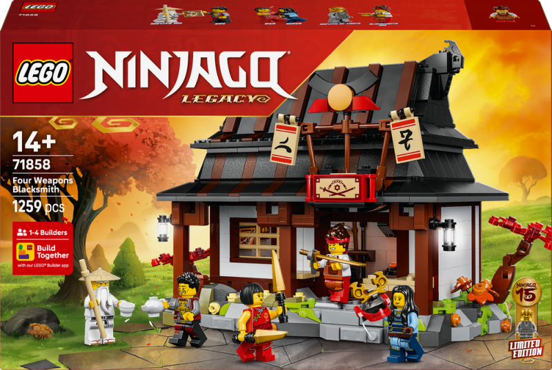 LEGO® NINJAGO® 71858 Kovárna Čtyři zbraně: 15 let NINJAGO