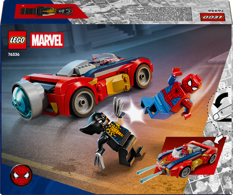 LEGO® ǀ Marvel 76336 Spider-Man a auto vs. venomizovaný Wolverine