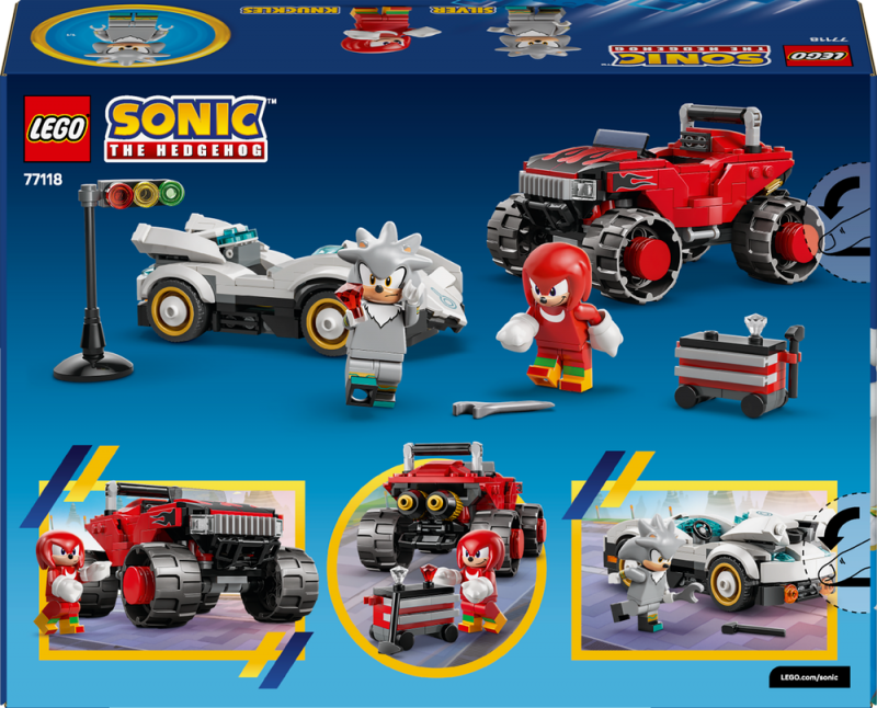 LEGO® Sonic the Hedgehog™ 77118 Silver a jeho auto vs. Knuckles a jeho monster truck