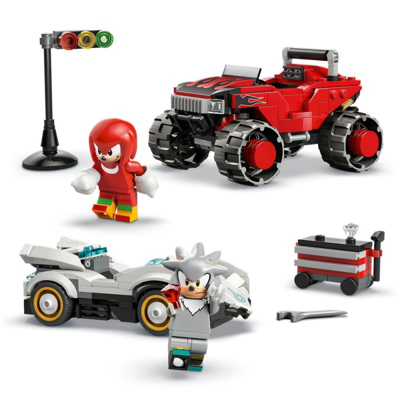 LEGO® Sonic the Hedgehog™ 77118 Silver a jeho auto vs. Knuckles a jeho monster truck