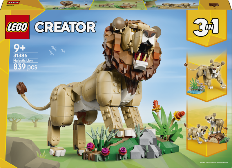 LEGO® Creator 3 v 1 31386 Divoká zvířata: Majestátní lev
