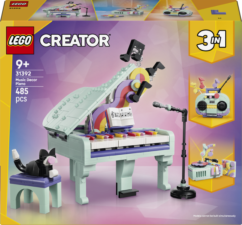 LEGO® Creator 3 v 1 31392 Hudební dekorace: Klavír s kočkou