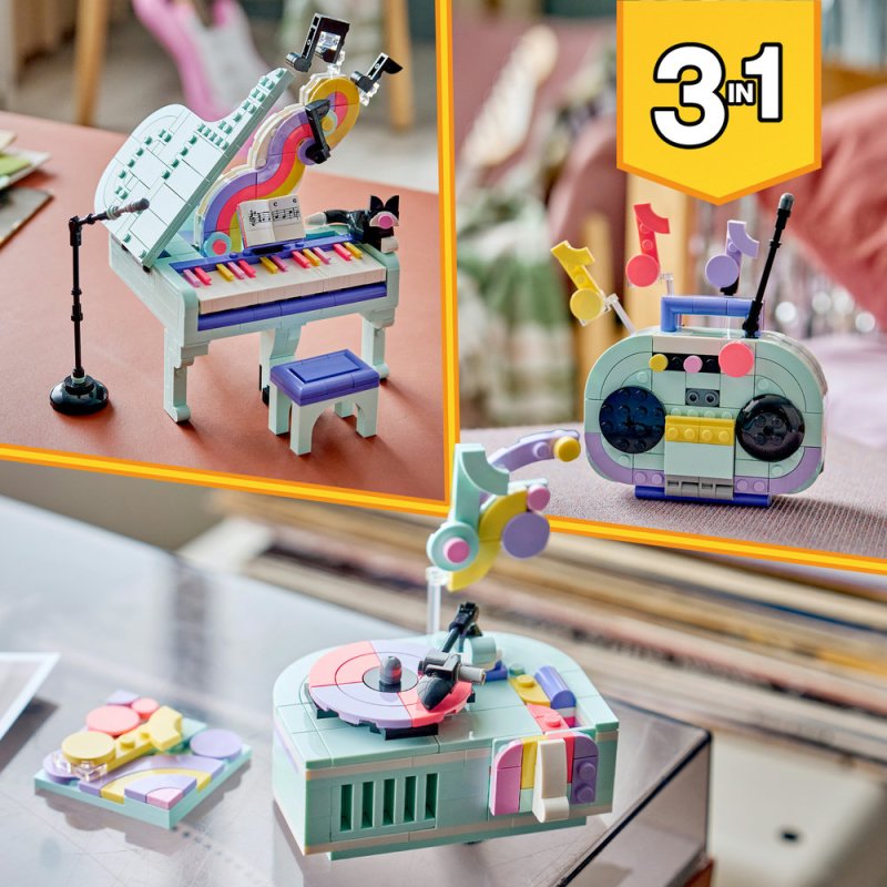 LEGO® Creator 3 v 1 31392 Hudební dekorace: Klavír s kočkou