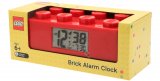 LEGO Brick - hodiny s budíkem, červené 9002168