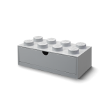 LEGO® stolní box 8 se zásuvkou - šedá