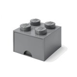 LEGO® úložný box 4 s šuplíkem tmavě šedá