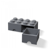 LEGO® úložný box 8 s šuplíky tmavě šedá